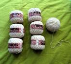 7 Room-witte bollen Phildar Rustiques 100% katoen, Verzenden, Zo goed als nieuw, Breien, Wol of Garen