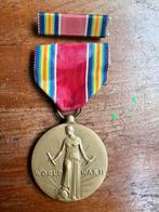 WO2 Amerikaans Victory medal medaille met ribbon bar baton, Amerika, Lintje, Medaille of Wings, Ophalen of Verzenden