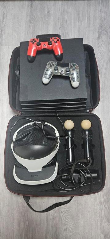 PlayStation 4 Pro met VR set + 2 controllers – Topstaat! beschikbaar voor biedingen