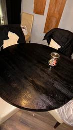Zwarte Ronde Eettafel - 120 cm, Gebruikt, 100 tot 150 cm, Rond, Ophalen of Verzenden