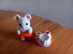 Sylvanian families witte muis/baby/taart, Ophalen of Verzenden, Zo goed als nieuw, Poppenhuis