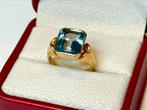 Prachtige 18 karaat gouden ring met blauwe Spinel van 4,50ct, Ophalen of Verzenden, 17 tot 18, Met edelsteen, Dame
