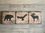 Houten schilderijen met dieren, Huis en Inrichting, Ophalen, Schilderij, Minder dan 50 cm