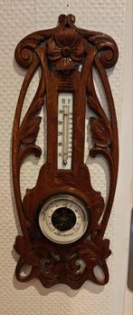 Antieke houten Barometer met thermometer, Audio, Tv en Foto, Weerstations en Barometers, Ophalen of Verzenden, Zo goed als nieuw