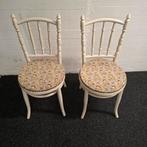 Brocante Landelijke Rustieke stoel stoelen stoeltjes, Ophalen, Hout, Gebruikt, Twee