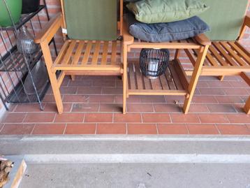 Houten Balkonset - 2 Stoelen & Tafel beschikbaar voor biedingen