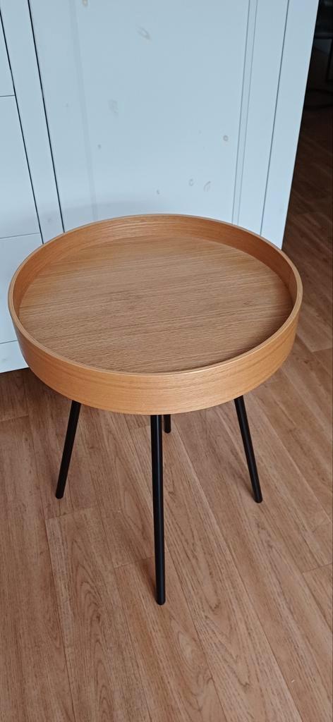 Zuiver Oak Tray Bijzettafel - Ø 46,5 cm, Huis en Inrichting, Tafels | Bijzettafels, Zo goed als nieuw, Rond, 45 tot 60 cm, Minder dan 55 cm