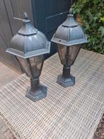 2 oude ouderwetse aluminium sokkellampen, Ophalen, Gebruikt, Aluminium