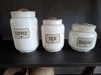 Keukenpotten Riverdale in nieuwstaat Brocante, Huis en Inrichting, Woonaccessoires | Vazen, Ophalen, Wit, Minder dan 50 cm, Glas