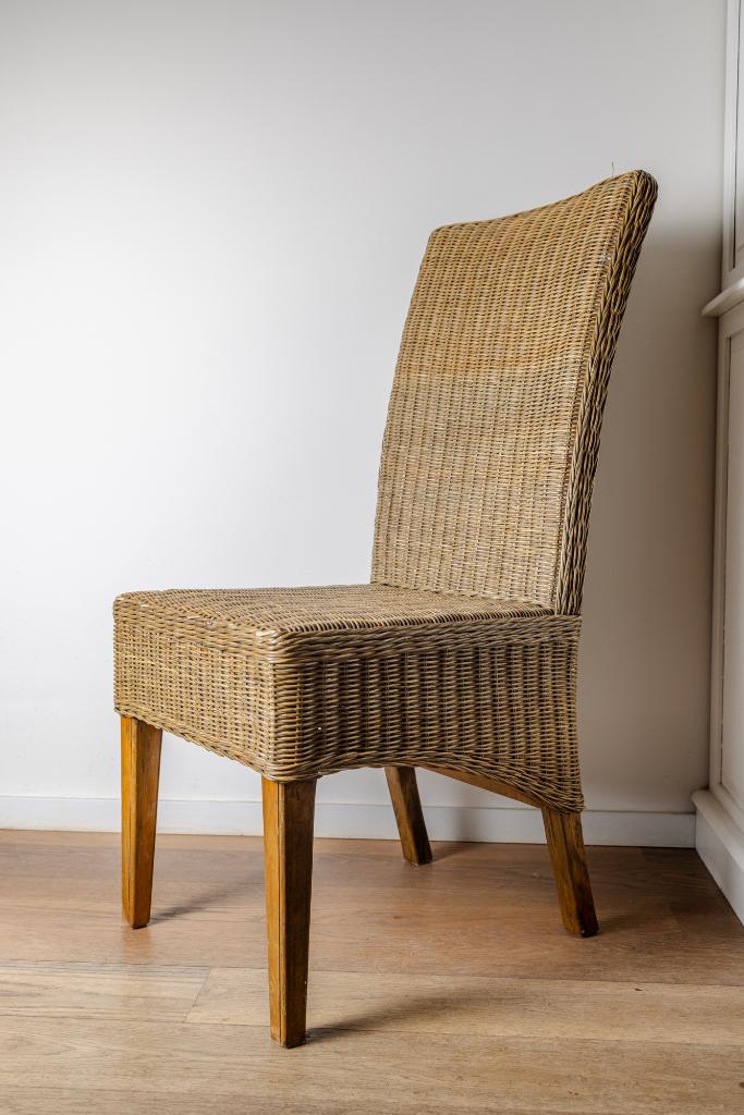 Rotan eetkamer stoelen, Huis en Inrichting, Stoelen, Ophalen of Verzenden, Gebruikt, Bruin, Vijf, Zes of meer stoelen