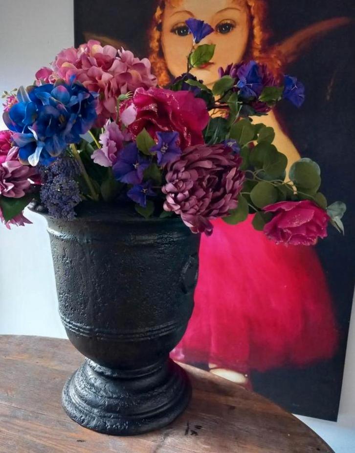 Franse siervaas mat zwart, Tuin en Terras, Bloempotten, Ophalen