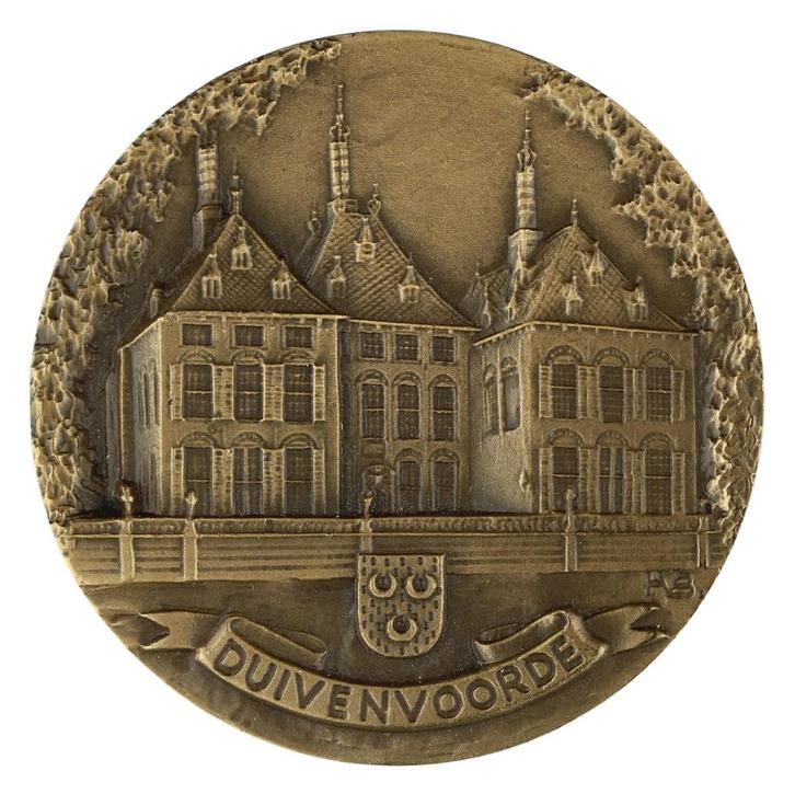 Henk van Bommel - Penning, 1975 : Kasteel Duivenvoorde, Postzegels en Munten, Penningen en Medailles, Brons, Nederland, Verzenden
