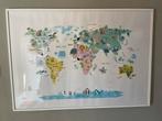 Grote XL poster wereldkaart mer dieren, world map, Ophalen of Verzenden, Zo goed als nieuw, Wanddecoratie