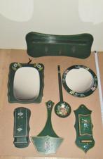 Oude groene set,hindelopen,keukenset,7-dlg hout,vintage,ret, Ophalen of Verzenden