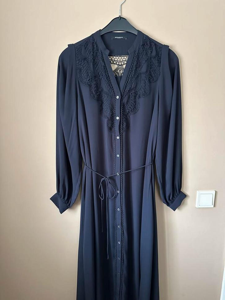 Bruuns Bazaar - Blousejurk - deep blue - mt 36 -V-hals Zgan, Kleding | Dames, Jurken, Nieuw, Maat 36 (S), Blauw, Onder de knie