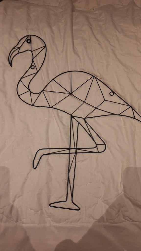 Metalen Flamingo Wanddecoratie, Ophalen of Verzenden, Zo goed als nieuw