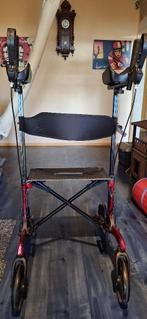 Aidapt lichtgewicht onderarm rollator - rood - 4 wielen, Ophalen, Opvouwbaar, Zo goed als nieuw