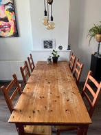 Houten Eettafel met Stoelen, Huis en Inrichting, Ophalen, Gebruikt, IKEA, 6 tot 8 stoelen