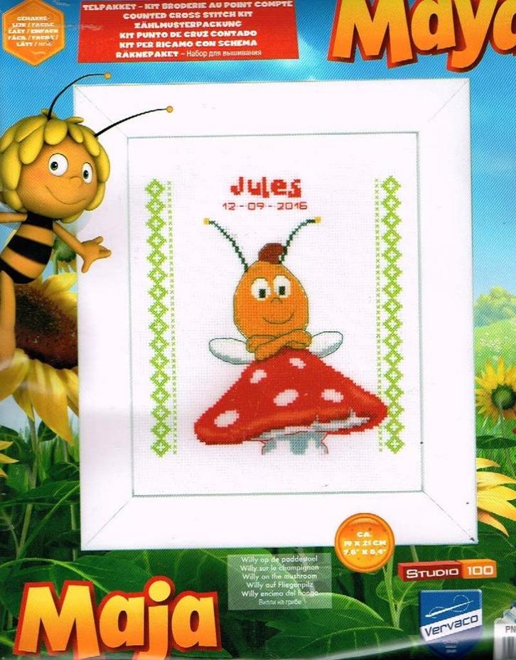 Cado maya de bij borduurpakket geboorte, jules, Hobby en Vrije tijd, Borduren en Borduurmachines, Nieuw, Borduurpakket, Handborduren