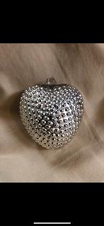 Oude antieke kerstbal hart zilver, Ophalen of Verzenden, Zo goed als nieuw
