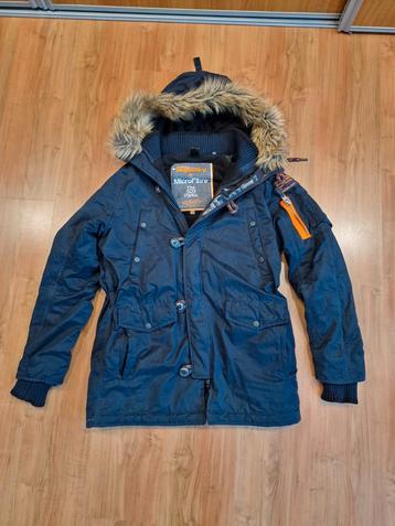 Superdry Winterjas Blauw met Bontkraag maat L beschikbaar voor biedingen