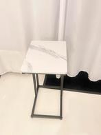 Laptoptafel marmer wit/zwart - Zo goed als nieuw!, Huis en Inrichting, Tafels | Bijzettafels, Ophalen, Minder dan 45 cm, Metaal of Aluminium