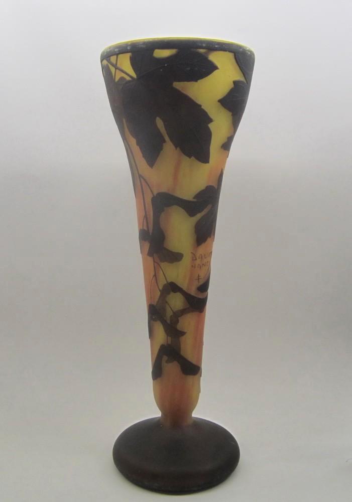 Antiek cameo glazen Daum Nancy esdoorn ca 1910, Antiek en Kunst, Antiek | Glas en Kristal, Ophalen of Verzenden