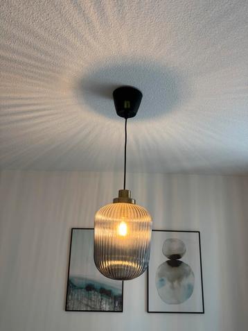 SOLKLINT Hanglamp - Messing/Grijs Glas - 22cm beschikbaar voor biedingen