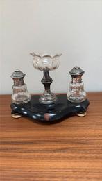 Antiek inktstel kristal met zilver, Ophalen of Verzenden