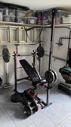 Complete homegym set te koop 115kg ijzer gewicht, Sport en Fitness, Ophalen, Zo goed als nieuw