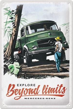 Mercedes Benz truck beyond limits relief metalen reclamebord, Ophalen of Verzenden, Nieuw, Auto's