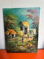 Indonesisch olieverf schilderij Muklis, Antiek en Kunst, Kunst | Schilderijen | Klassiek, Ophalen of Verzenden