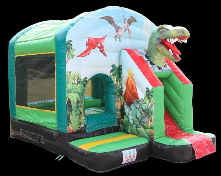 Te koop mooi nieuw springkussen dino 3,9 x 2,8 meter, Hobby en Vrije tijd, Feestartikelen | Verhuur, Nieuw, Verjaardag, Ophalen of Verzenden