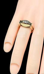 Art nouveau goud &amp; briljanten ring bezet 3 Briljanten, Art Nouveau, Verzenden, ., Zo goed als nieuw