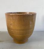 Plantenpotje bruin/oker, Rond, Ophalen of Verzenden, Zo goed als nieuw, Aardewerk