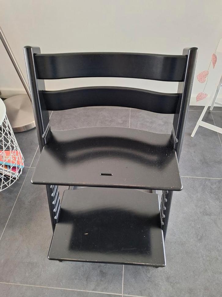 Stokke Tripp Trapp Zwart - Gebruikt, Kinderen en Baby's, Kinderstoelen, Gebruikt, Meegroeistoel, Aanschuifbaar, Ophalen