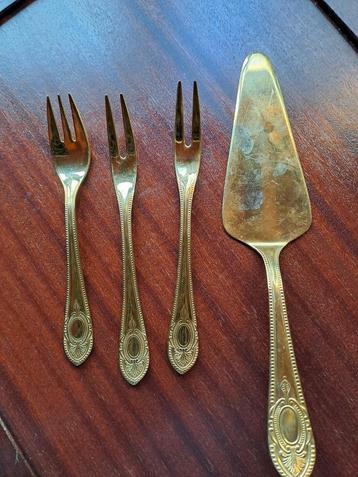 Verguld Solingen Bestek - Oestervorkjes, Taartvork, Schep beschikbaar voor biedingen