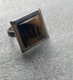Vintage ring met geslepen steen, 18 tot 19, Gebruikt, Bruin, Verzenden
