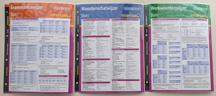 Intertaal Uitklapkaarten: Duits Onderbouw, 3 stuks (2016), Boeken, Studieboeken en Cursussen, Zo goed als nieuw, Overige niveaus