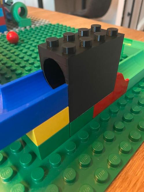 Eigen 3D print knikkerbaanblokken, tunnel-schuin, hubelino, Kinderen en Baby's, Speelgoed | Duplo en Lego, Nieuw, Duplo, Ophalen of Verzenden