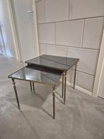 Franse vintage jaren 70 Maison Jansen messing nesting tafels, Ophalen