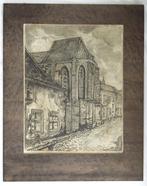 Antiek ets met passe-partout., Antiek en Kunst, Kunst | Etsen en Gravures, Ophalen of Verzenden