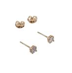 Gouden Solitair Oorstekers 0.30 ct Briljant Geslepen Diamant, Sieraden, Tassen en Uiterlijk, Oorbellen, Ophalen, -, Zo goed als nieuw