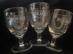 Drie Bokma borrelglaasjes op voet, h. 8 cm., Verzamelen, Glas en Borrelglaasjes, Ophalen of Verzenden, Borrel- of Shotglas, Zo goed als nieuw