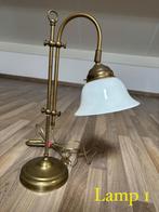 3 Brocante Messing Tafellampen (Schemerlampen), Ophalen