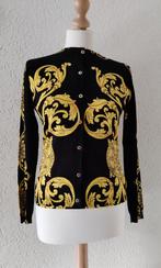Versace Collection twinset  top+vest zwart met gele print, Zwart, Ophalen of Verzenden, Zo goed als nieuw, Versace