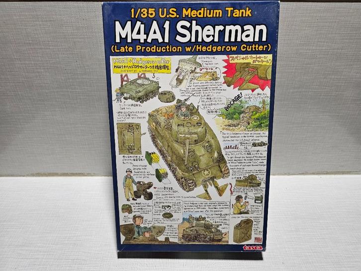 Tasca M4A1 sherman modelbouwtank, Hobby en Vrije tijd, Modelbouw | Auto's en Voertuigen, Zo goed als nieuw, Tank, 1:32 tot 1:50