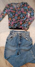 😍 Trendy meisjes outfit – spijkerbroek + top  maat 140 ✨, Ophalen of Verzenden, Zo goed als nieuw, Meisje