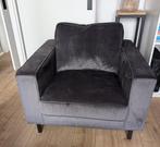 WOOOD Fauteuil 'Robin' Velvet, kleur Antraciet fluweel., Ophalen, 75 tot 100 cm, Zo goed als nieuw, Metaal