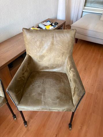 6 groene lederen stoelen - moderne look beschikbaar voor biedingen